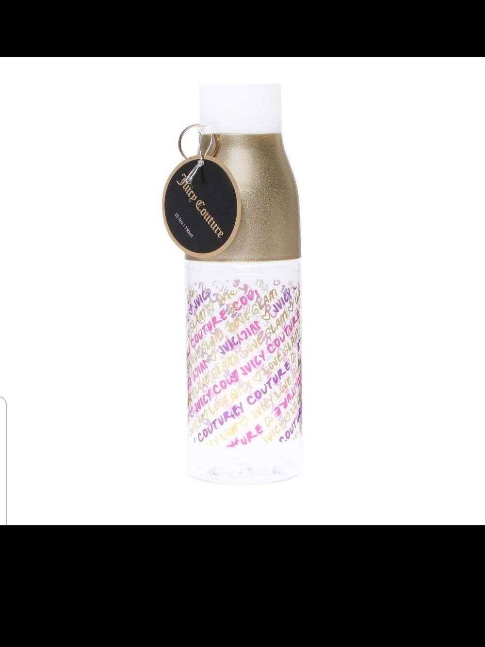 Juicy Couture Gold & Pink Decorative Waterbottle